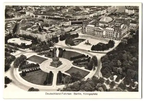 Fotografie Ansicht Berlin, Blick vpm Zeppeln auf den Königsplatz, Zeppeln Deutschland-Fahrten