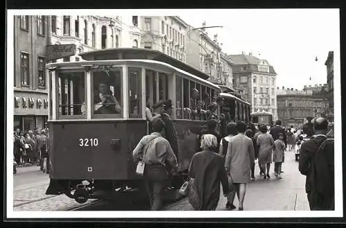 Fotografie unbekannter Fotograf, Ansicht Wien, Strassenbahn Triebwagen Nr. 3210