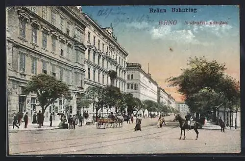 AK Brünn / Brno, Strassenpartie am Bahnring