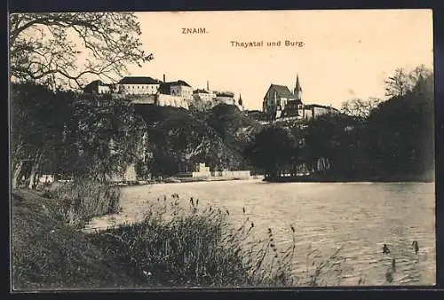 AK Znaim, Thayatal mit Blick auf Burg