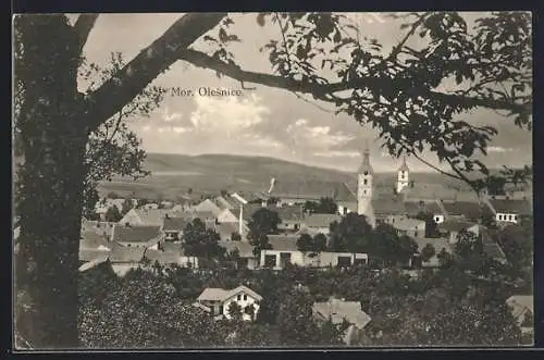 AK Mor. Olesnice, Kostel, Panorama