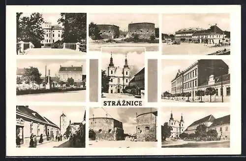 AK Stráznice, Kostel, Namesti, Obchod