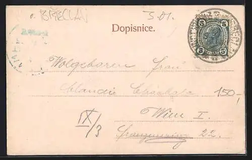 AK Lundenburg, Ruine vom Schloss