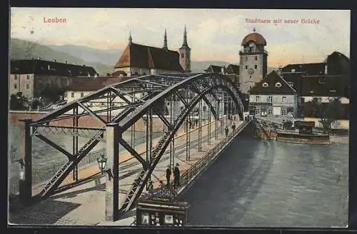 AK Leoben, Stadtturm mit neuer Brücke