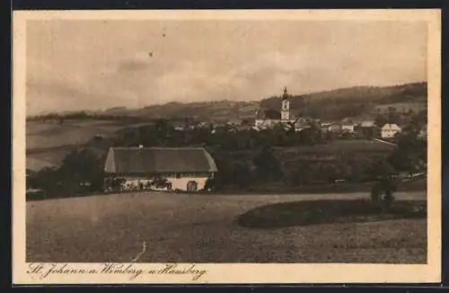 AK St. Johann a. Wimberg, Teilansicht mit Hausberg