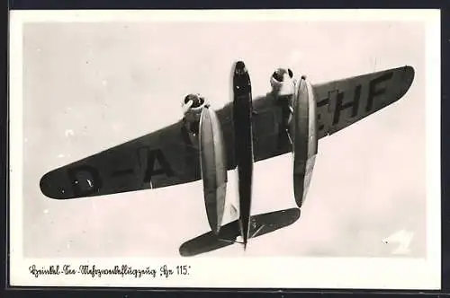 AK Heinkel-Wehrmachtsflugzeug He 115 hoch in der Luft, Wasserflugzeug