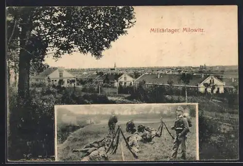 AK Milowitz, Militärlager, Soldaten im Manöver