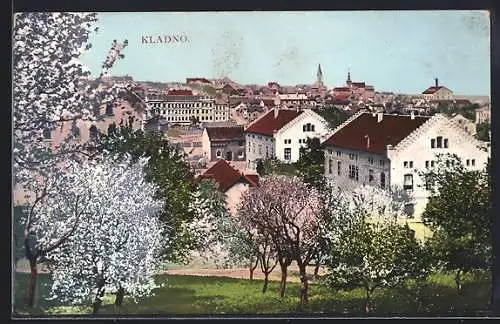 AK Kladno, Ortsansicht im Frühling