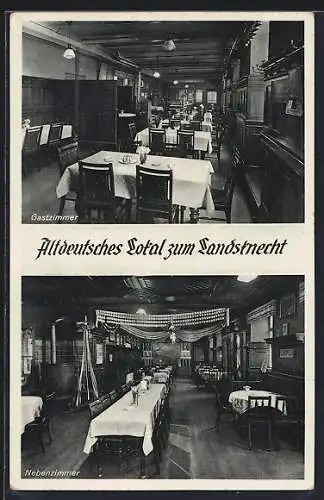 AK Karlsruhe, Gasthaus zum Landsknecht, Inh. Emil Beideck, Zirkel 31