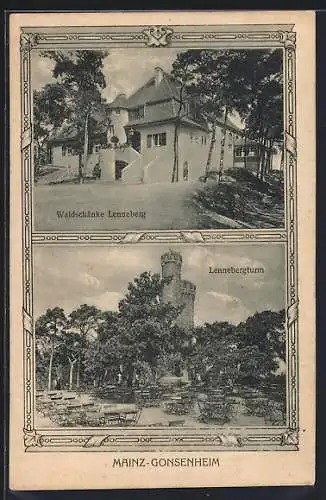 AK Mainz-Gonsenheim, Waldschänke Lenneberg, Lennebergturm