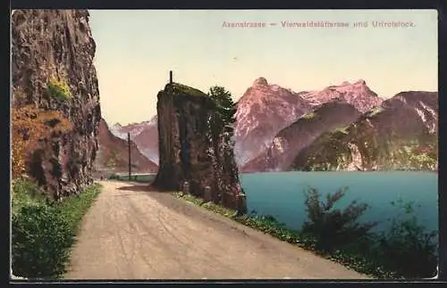 AK Vierwaldstättersee, Ansicht von der Axenstrasse auf den Urirotstock