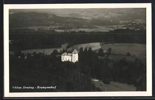 AK Krumpendorf, Schloss Drasing aus der Vogelschau