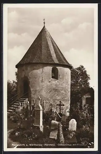 AK Mariawörth a. Wörthersee, Gebeinhaus mit Friedhof