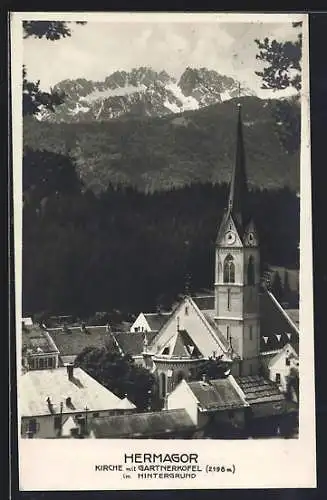 AK Hermagor, Kirche vor Gartnerkofel