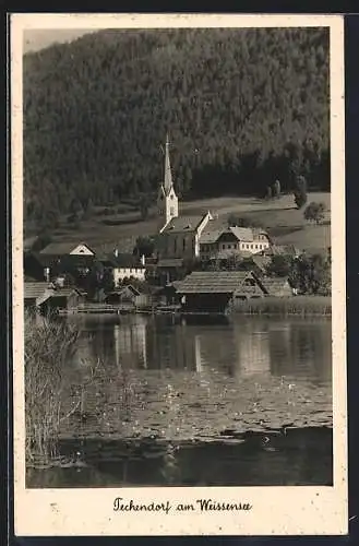 AK Techendorf am Weissensee, Blick zur Kirche