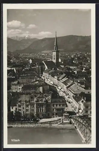 AK Villach, Teilansicht aus der Vogelschau