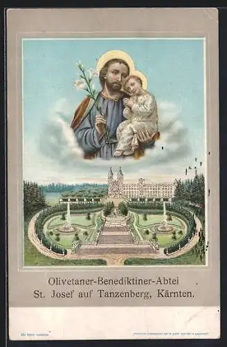 Künstler-AK St. Josef auf Tanzenberg, Olivetaner-Benediktiner-Abtei, Gnadenbild