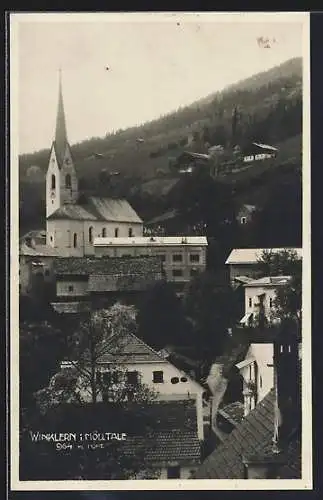 AK Winklern im Mölltal, Blick zum Gasthof und zur Kirche