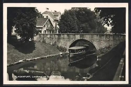 AK Klagenfurt, Lendkanal mit Dampfer Loretto