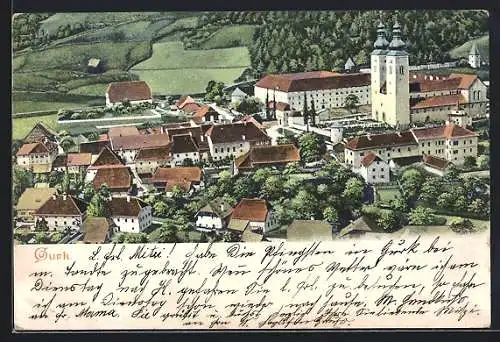 AK Gurk, Teilansicht mit Kloster