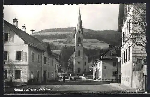 AK Arriach, Dorfplatz mit Kirche