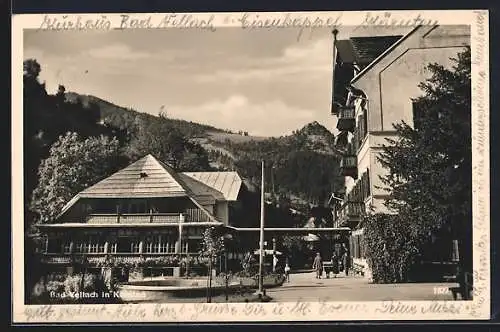 AK Bad Vellach, Ortspartie mit Brunnen