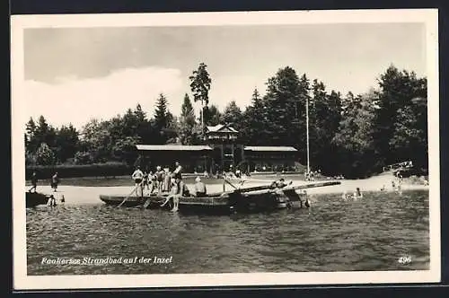 AK Fakersee, Strandbad auf der Insel