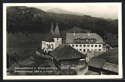 AK Flattnitz, Alpenhotel Flattnitz mit Wintertalernock