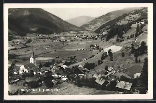 AK St. Margareten b. Pattergassen, Teilansicht mit Kirche