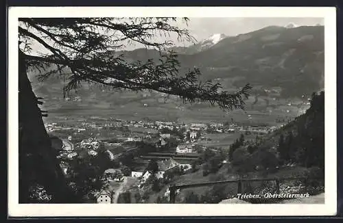 AK Trieben, Blick von einer Anhöhe auf den Ort