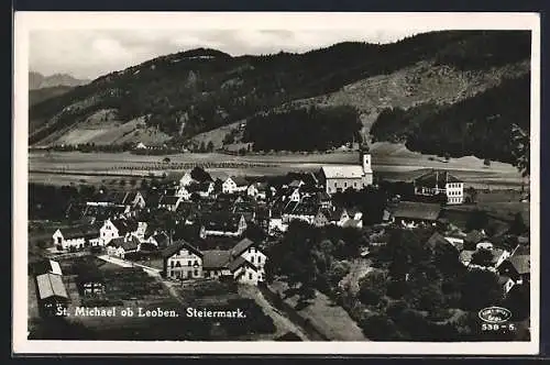 AK St. Michael ob Leoben, Blick aus der Vogelschau auf den Ort