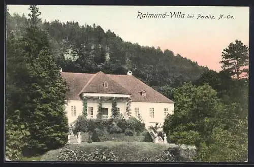 AK Gutenstein, Raimund-Villa mit Wald