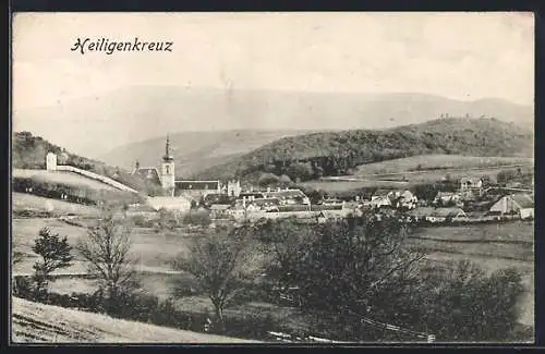 AK Heiligenkreuz bei Baden, Teilansicht der Ortschaft