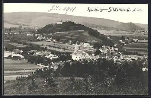 AK Reidling, Sitzenberg, Ortschaft aus der Ferne