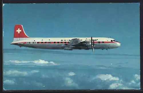 AK Flugzeug Douglas DC-6B der Swiss Airlines