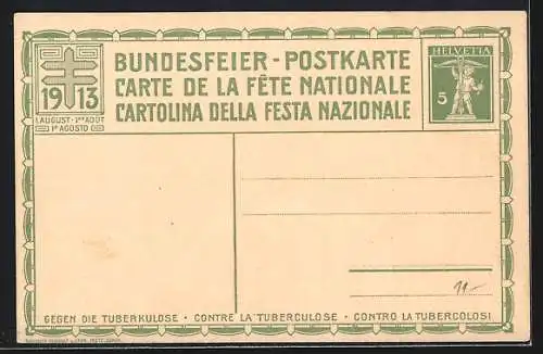 AK Das Rütli, Bundesfeier 1913, Gegen die Tuberkolose