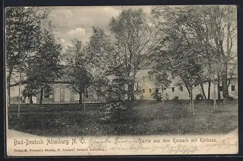 AK Bad-Deutsch Altenburg, Partie aus dem Kurpark mit Kurhaus