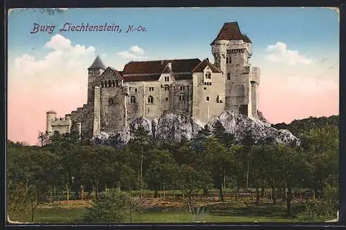 AK Liechtenstein, Blick auf die Burg