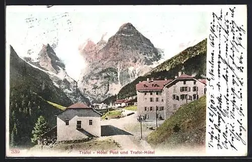 AK Trafoi, Hotel Post und Trafoi-Hotel, um 1900