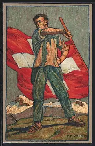 AK Schweizer Bundesfeier 1912, für das Rote Kreuz