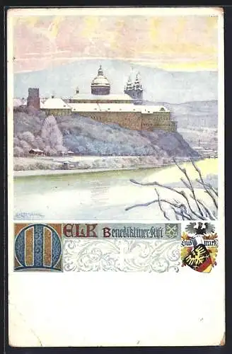 Künstler-AK Richard Assmann: Melk, Benediktiner-Stift