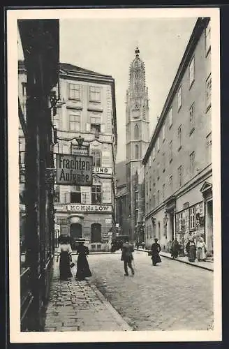 AK Wien, Salvatorgasse mit Maria am Gestade