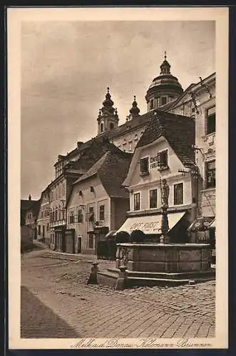 AK Melk a. d. Donau, am Kolomann-Brunnen