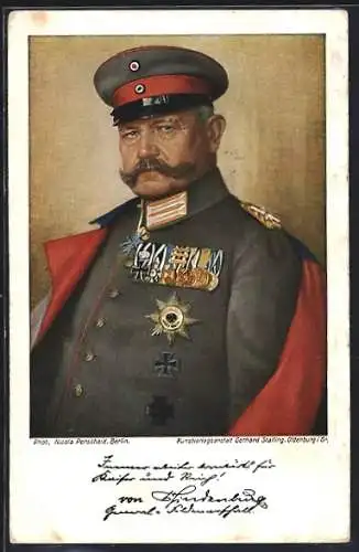 AK Generalfeldmarschall Paul von Hindenburg in Uniform