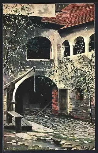 Künstler-AK Alfred Mailick: Winkel im Burghof