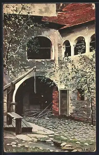 Künstler-AK Alfred Mailick: Winkel im Burghof