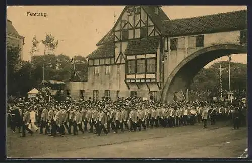 AK Hamburg, 16. Deutsches Bundesschiessen 1909, Festzug