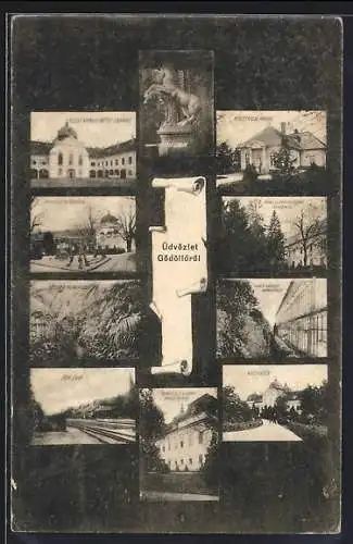 AK Gödöllö, Reszlet a Felsö Parkbol, Kiraly Kastely, Palyar Udvar