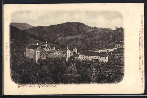 AK Stubenberg /Stmk., Schloss Herberstein aus der Vogelschau