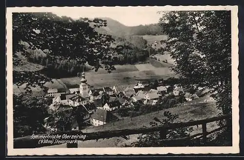 AK Oberzeiring /Steiermark, Totalansicht von einer Anhöhe aus